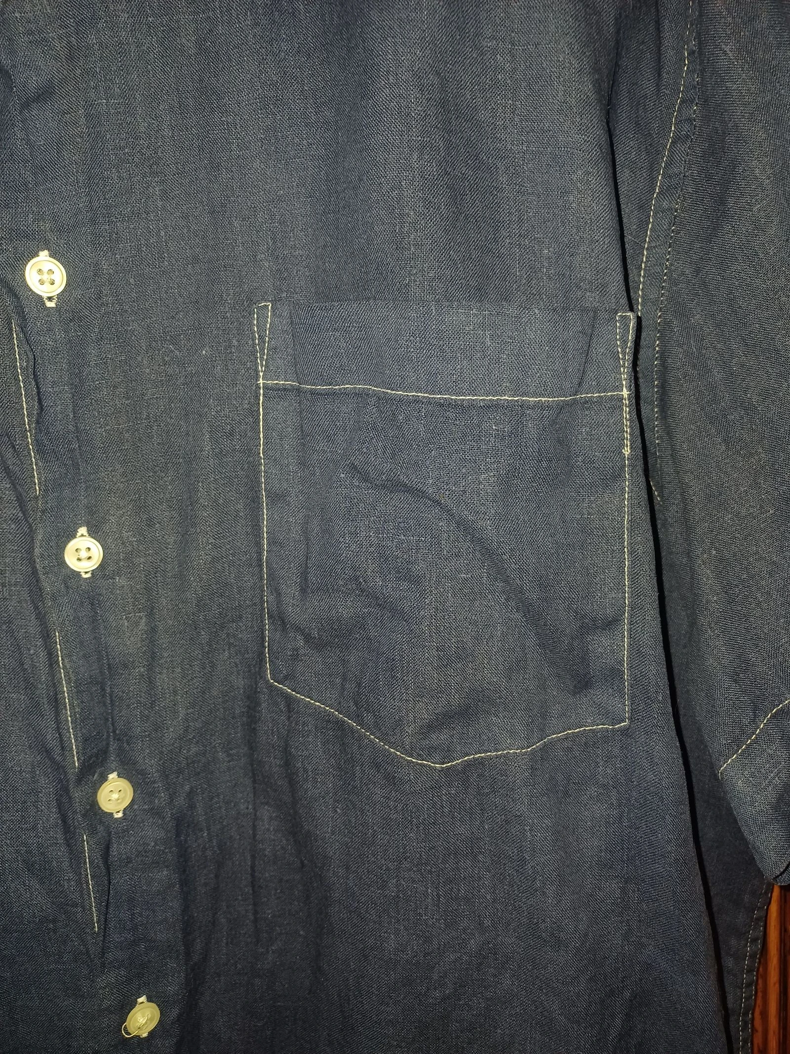 Camisa de lino azul marino marca Celio talla xxl – photo 3